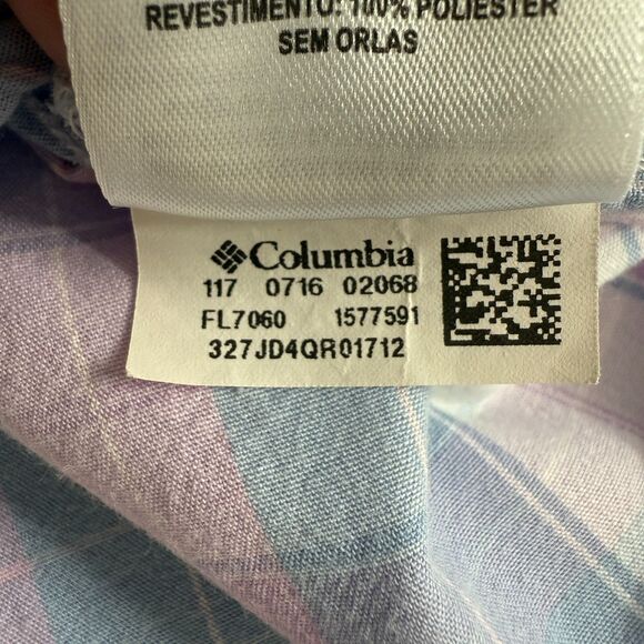 Columbia Women's PFG Super Bonehead Button Down Shirt Pink Blue Plaid Size XS - Picture 5 of 12